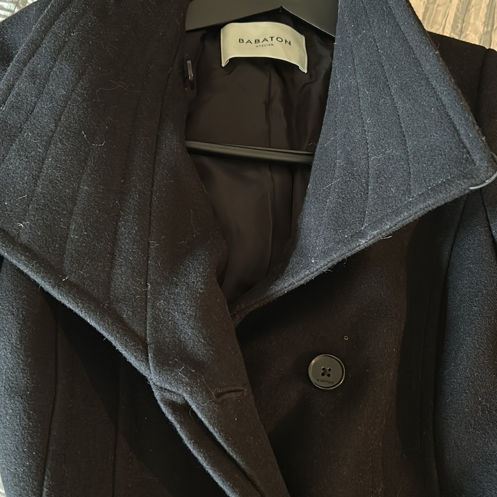 Babaton Black Belted Coat - Picture 5 of 12
